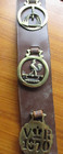 3 Brass Horse Medallions On Handmade Irish Leather