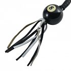 36  Leather Motorcycle Get Back Whip For Handlebar Biker With Ball  Black Silver