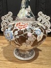 Pair Of Antique Chinese Porcelain Handled  Vases Marked Mark On Bottom