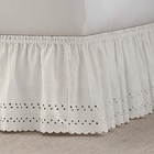 Eyelet Elastic Wrap Around Bed Skirt  Easy On off Dust Ruffle  18 Inch Drop     