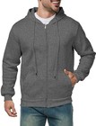 Men s Full Zip Hoodie Casual Long Sleeve Hooded Sweatshirt Large Dark Grey
