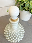 Vintage Opalescent Fenton Hobnail Milk Glass Perfume  cologne Bottle W  Stopper
