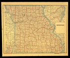 Antique Missouri Map Old Original Atlas 1800s Vintage Kansas City St Louis