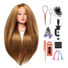 26 -28  Mannequin Doll Head With 60  Real Hair  Hairdresser Practice Training 