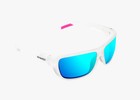 Bajio Rigolets White silver Matte   Blue Mirror Glass Sunglasses