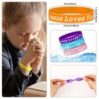 42pcs Jesus Loves You Silicone Bracelets Bulk Colorful Christian Jesus Rubber   