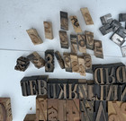 Vtg Antique Lot Letterpress Letters Symbols Wood Type Printers Block 400 