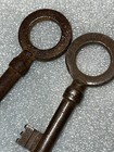 Rustic Set Of 4 Antique French Fer Forge   Solid Wrought Iron Barrel Keys 3   