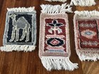 Lot X 12 Antique Miniature Woven Persian Kashmir Afghani Doll House Fringed  Rug