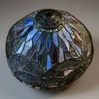 Vintage Tiffany Style Stained Glass  Dragonfly Lamp Shade 8   x 5   