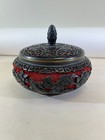 Vtg 20th Century Chinese Carved Cinnabar Laquer Black And Red Bowl Republic Ds75