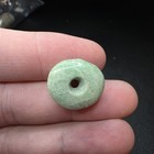 Pre-columbian Maya Jade Bead Pendant 18 90 Mm  Green Stone Double-drilled
