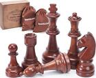 Wooden Chess Pieces Large 4 5   King Set Of 32 Wood Chessmen  chess Pieces Only 