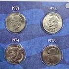 Eisenhower Ike Dollar 6 Coin Set Complete Set Of All 6 Years 1971 - 1978 W coa