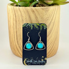 Turquoise Pyramid Dangle Earrings  Handmade  Sterling Silver French Earwires