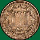 1866 Three Cent Nickel Choice Very Fine Vf  Coin  36062