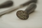 Vintage German 800 Silver Desk Pen Letter Opener Stamp Blotter Set Seal Acier Mb