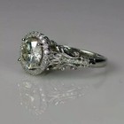 Moissanite Wedding Engagement Ring Solid 14k White Gold 2 Ct Round Cut Vintage