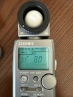 Sekonic L-358 Flash Master Digital Light Meter Working W case Cord See Desc
