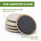Covercorner Furniture Sliders For Carpet 8 Pcs 3 1 2 Inch Beige  Beige black