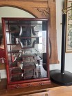 Chinese Rosewood Display Cabinet Curio Case     Glass Front   Sides