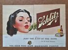 Vintage Schlitz Beer Can Bottle Glass - Made Milwaukee Famous - 1945-1959 Ad Lot