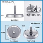 Flutesan Powerful Neodymium Round Magnet With 1 4   Male Threaded Stud Cup Magne