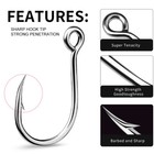 25 100 Pcs Inline Single Fishing Hooks Strong Wide Gap For Treble Replacement