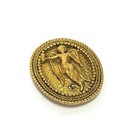 Chanel 1125 Cc Logo Coco Mark Angel Round Brooch Gold Accessory Authentic Japan