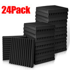 24pack Acoustic Foam Panel Wedge Studio Soundproofing Sound Absorbing Wall Tiles