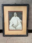 Antique Old Hindu Saint B   W Photograph Framed