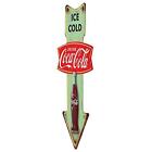 Open Road Brands Coca-cola Ice Cold Arrow Embossed Metal Sign - Vintage Diner