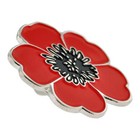 Pinmart s Red And Black Poppy Flower Remembrance Memorial Day Enamel Lapel Pin