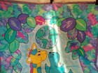 Baby Blanket Vintage 80s Colorful Crib Quilt Save The Earth Baby Animals 35x45