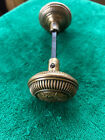 Pair 1900 s Era Ornate Brass Door Knobs  Shaft   Set Screws  Free S h