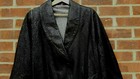Vintage Black Leather Patterned Jacket Size 3xl