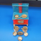 Antique Early 1900 s German Marklin Tin Toy Stove With 8 Piece Accessories