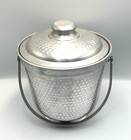 Vintage Italian Aluminum Ice Bucket W  Claw Tongs Mcm Barware Made In Italy