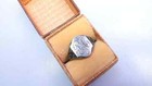Antique Sterling Ornate Engraved Initial Silver Signet Ring W Box Sz 10 1 2
