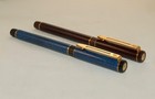 Vintage Waterman  Centurion Fountain Pens - 1 X Blue Mbl   1x Maroon Mbl - C1980