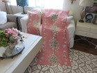 Stunning Vintage Barkcloth Fabric Drapery Fabric Pink Roses On Pink For Pillows