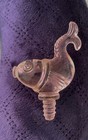 Vintage Alfred Flasker Glass Fish Perfume Bottle Topper Only 1940s Art Deco