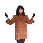 Vintage 40s Brown Ermine Fur Coat Hip Length Victory Furs Chicago