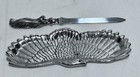 Vintage Arthur Court Signed Silver Eagle Desk Tray Letter Opener Office Gift Set