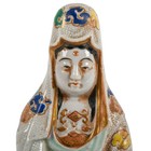 Antique Japanese Kutani Wear Seated Kannon