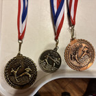 Martial Arts Medals Taekwondo Karate Trophy Award Red White Blue Ribbon
