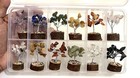 Agate Trees Lot Of 12 Different Stones Healing Chakra Trees Set Wooden Base Chip