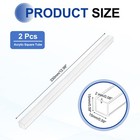 2 Pcs 15mmx15mmx2mm Wall Thickness 330mm Long Clear Acrylic Square Tube