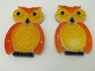 Vintage Mcm Lucite Owl Spoon wall Trivets Great