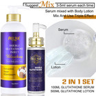 Glutathione Whitening Skin Care Set  Face Serum And Body Lotion  Fade Dark Spots